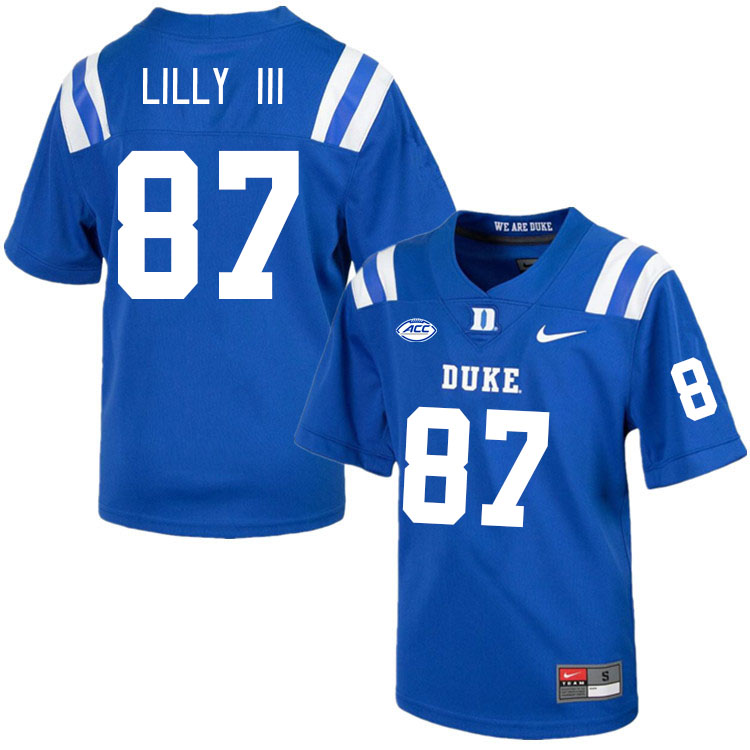Duke Blue Devils #87 Beau Lilly III College Football Jerseys Stitched Sale-Royal